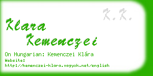 klara kemenczei business card