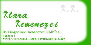 klara kemenczei business card